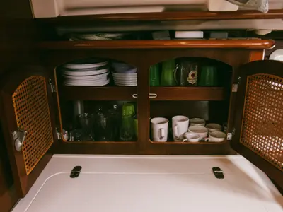 Galley of Kleio, a Beneteau Oceanis 381 sailboat at Volos Municipality, Greece