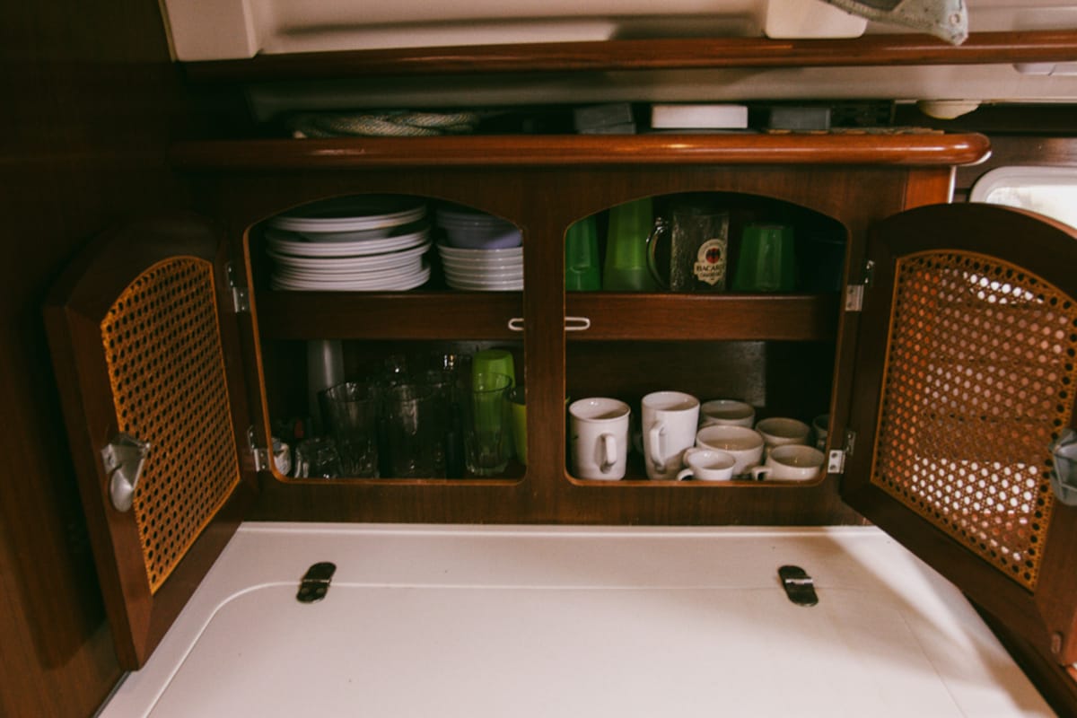 Galley of Kleio, a Beneteau Oceanis 381 sailboat at Volos Municipality, Greece