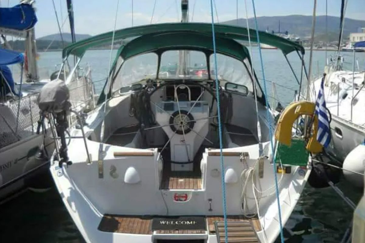 Exterior view of Kleio, a Beneteau Oceanis 381 sailboat at Volos Municipality, Greece