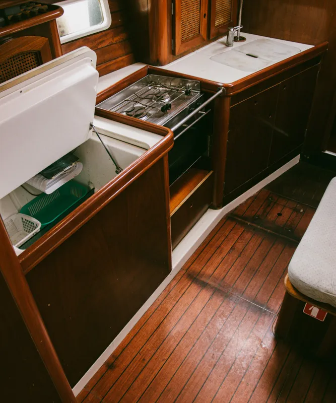 Galley of Kleio, a Beneteau Oceanis 381 sailboat at Volos Municipality, Greece