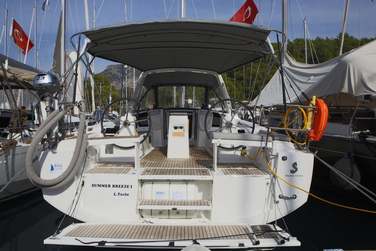 Exterior view of Summer Breeze 1, a Beneteau Oceanis 38.1 sailboat at Fethiye, Turkey