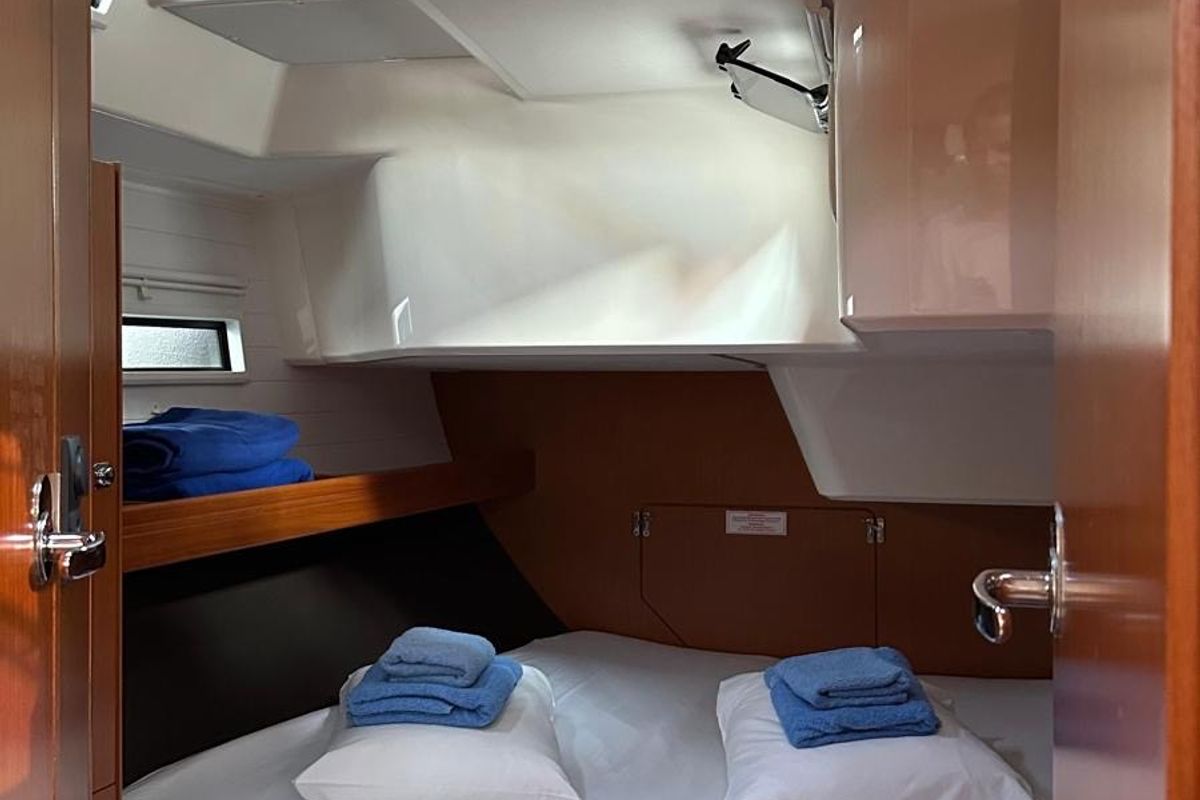 Cabin on Mango, a Bavaria Cruiser 51 sailboat at Fethiye, Turkey