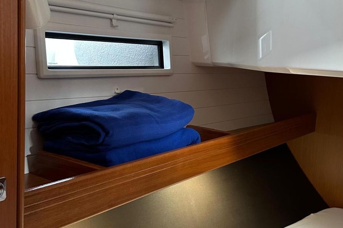 Cabin on Mango, a Bavaria Cruiser 51 sailboat at Fethiye, Turkey