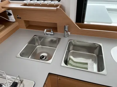 Galley of Siesta, a Excess 11 catamaran at Ibiza, Spain