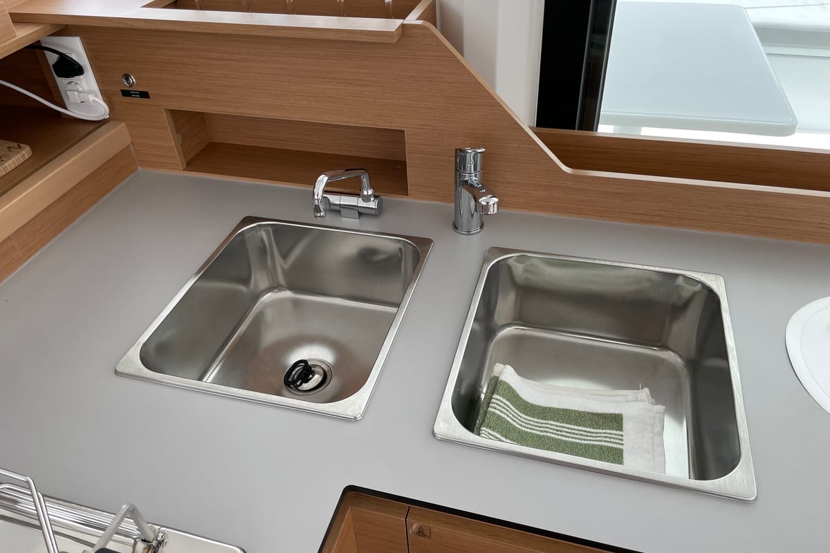Galley of Siesta, a Excess 11 catamaran at Ibiza, Spain