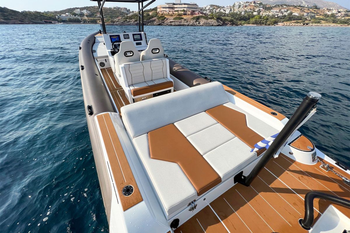 Deck of AELIA, a Gulet Rock Marine 36 motorboat at Municipality of Kalamata, Greece