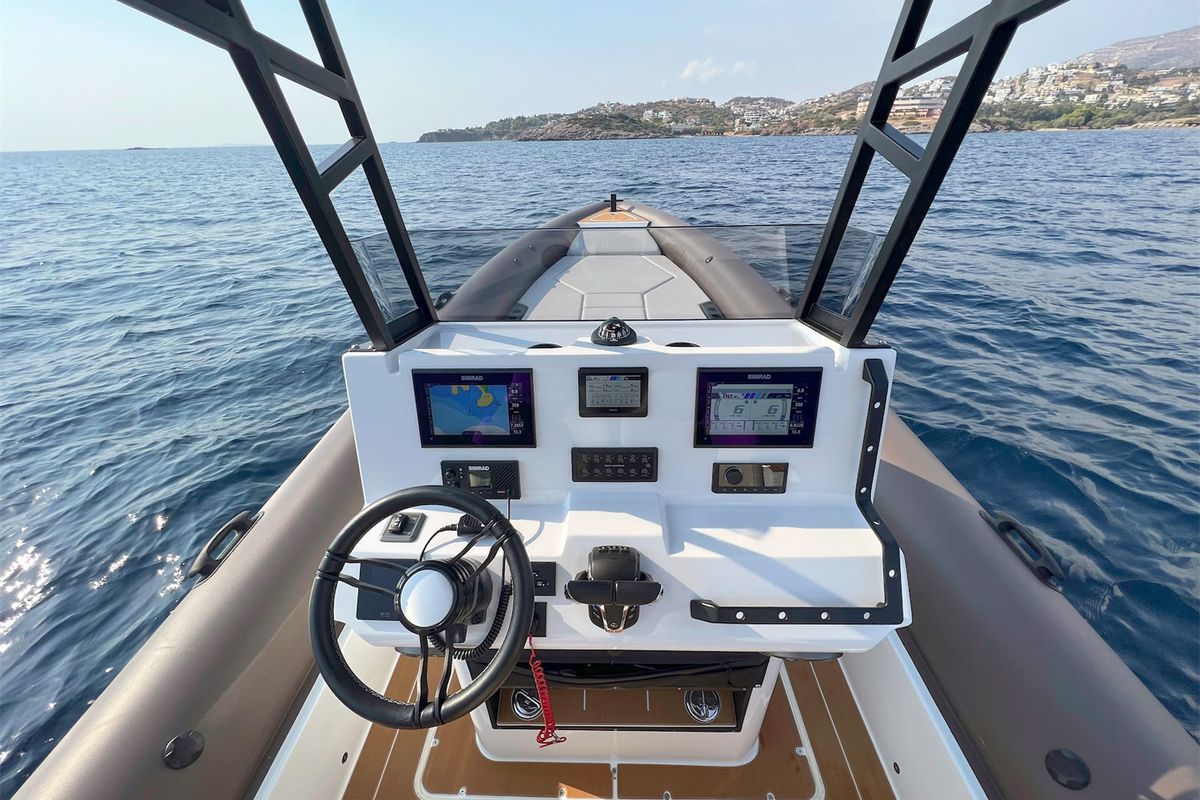 Cockpit of AELIA, a Gulet Rock Marine 36 motorboat at Municipality of Kalamata, Greece