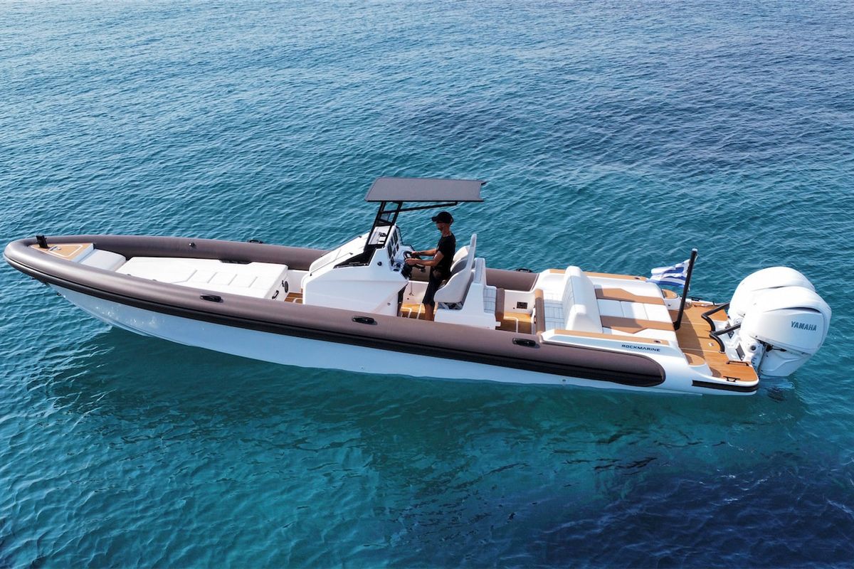 Exterior view of AELIA, a Gulet Rock Marine 36 motorboat at Municipality of Kalamata, Greece
