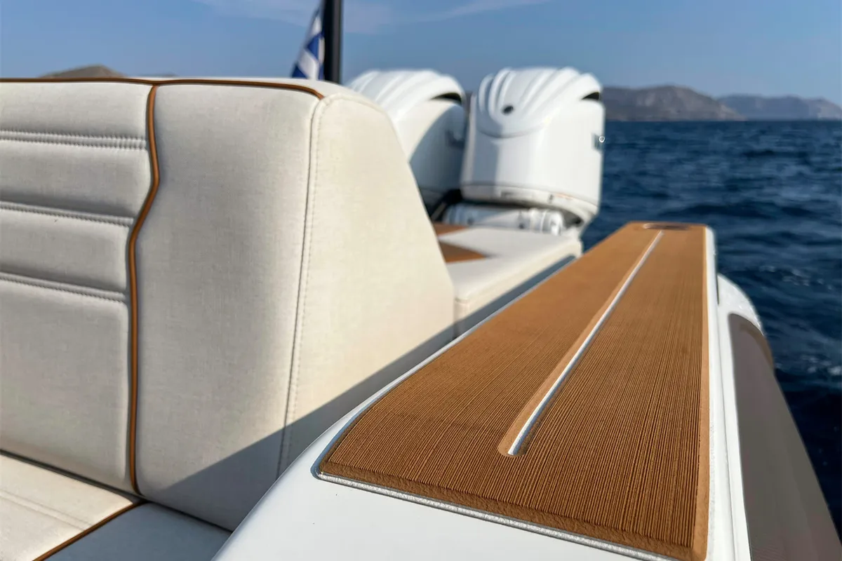Deck of AELIA, a Gulet Rock Marine 36 motorboat at Municipality of Kalamata, Greece
