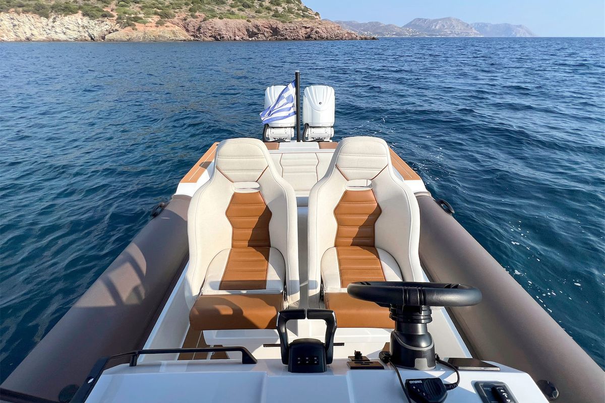 Deck of AELIA, a Gulet Rock Marine 36 motorboat at Municipality of Kalamata, Greece