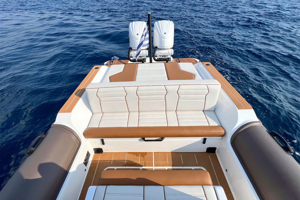 Deck of AELIA, a Gulet Rock Marine 36 motorboat at Municipality of Kalamata, Greece