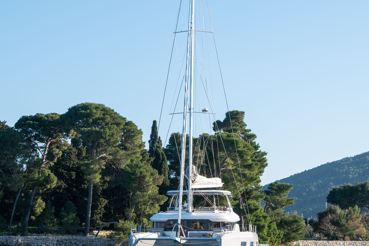 Exterior view of DIAMOND DIVA, a Lagoon 60 catamaran at Split, Croatia