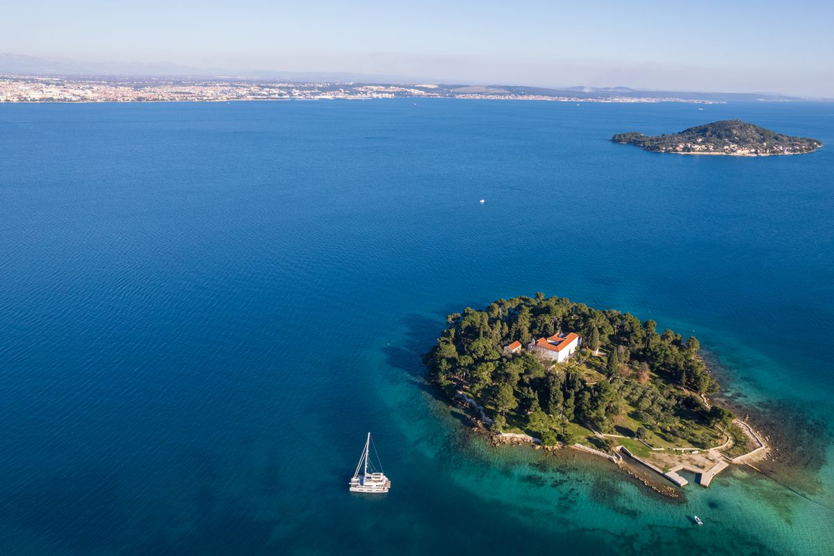 Exterior view of DIAMOND DIVA, a Lagoon 60 catamaran at Split, Croatia