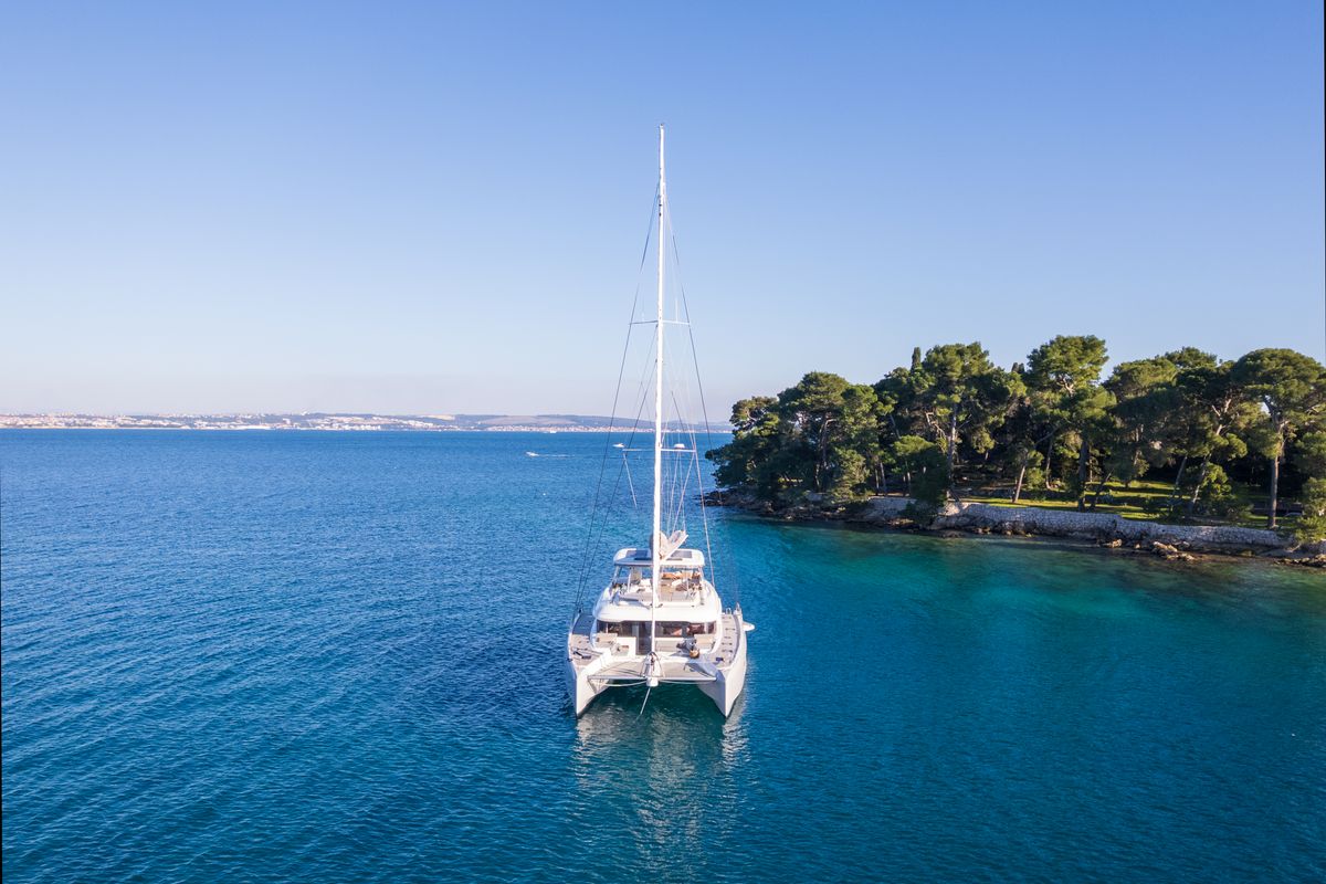 Exterior view of DIAMOND DIVA, a Lagoon 60 catamaran at Split, Croatia