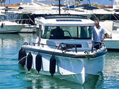 Exterior view of POPEYE, a Axopar 37 XC Cross Cabin motorboat at Anavissos Municipal Unit, Greece