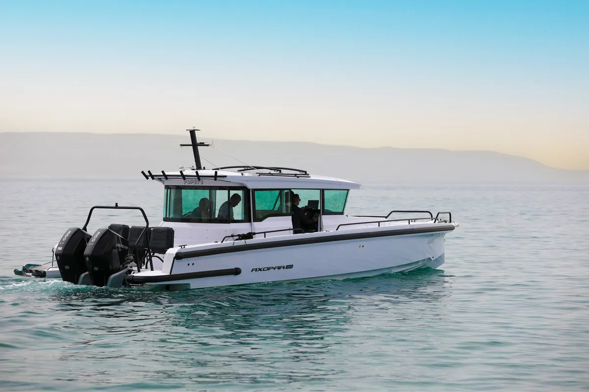 Exterior view of POPEYE, a Axopar 37 XC Cross Cabin motorboat at Anavissos Municipal Unit, Greece