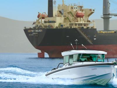 Exterior view of POPEYE, a Axopar 37 XC Cross Cabin motorboat at Anavissos Municipal Unit, Greece