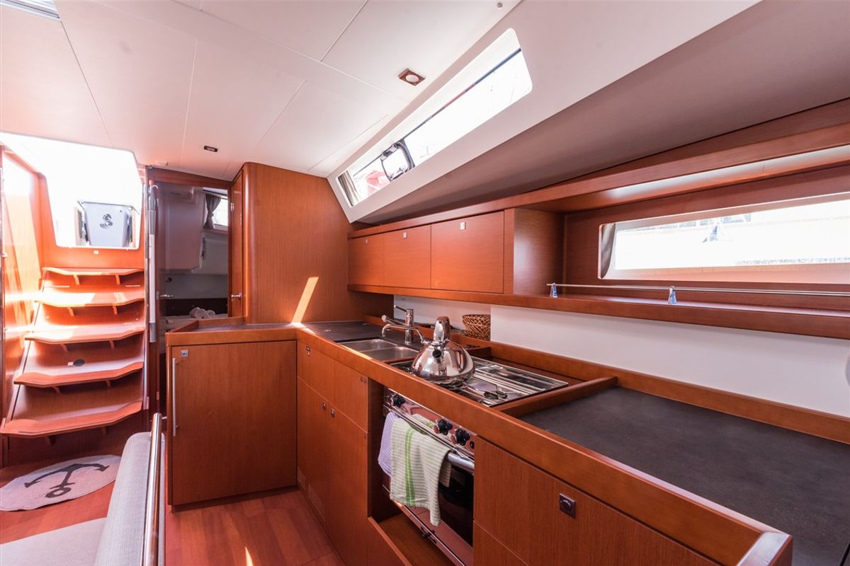 Galley of Mobula One, a Beneteau Oceanis 45 sailboat at Split, Croatia