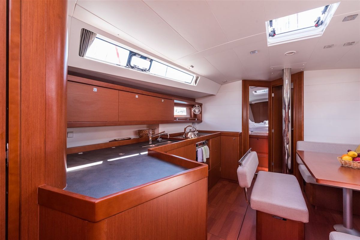 Galley of Mobula One, a Beneteau Oceanis 45 sailboat at Split, Croatia