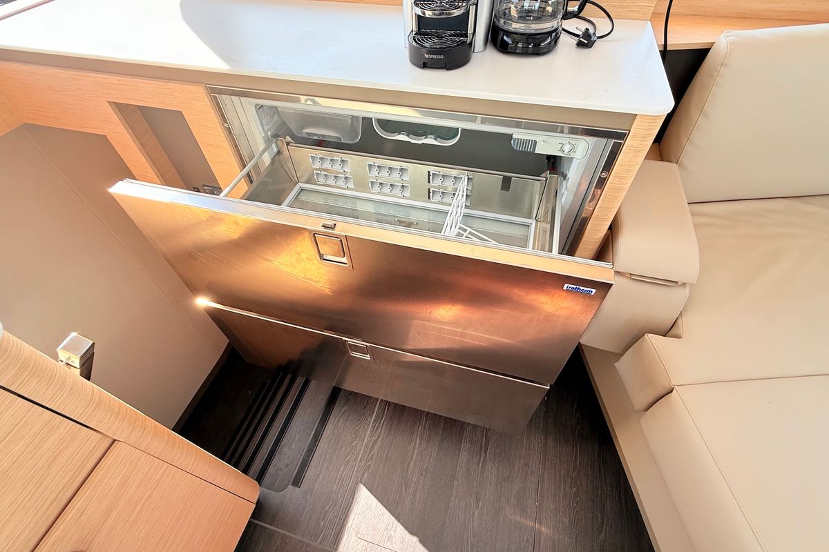 Galley of Lucky Fox, a Fountaine Pajot Aura 51 catamaran at Općina Sukošan, Croatia