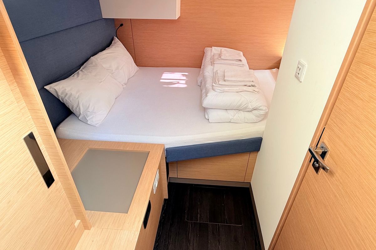 Cabin on Lucky Fox, a Fountaine Pajot Aura 51 catamaran at Općina Sukošan, Croatia
