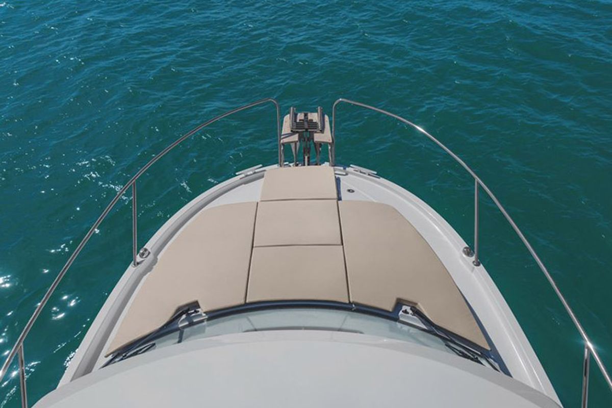 Deck of Lovre, a Beneteau Antares 8 OB motorboat at Grad Šibenik, Croatia