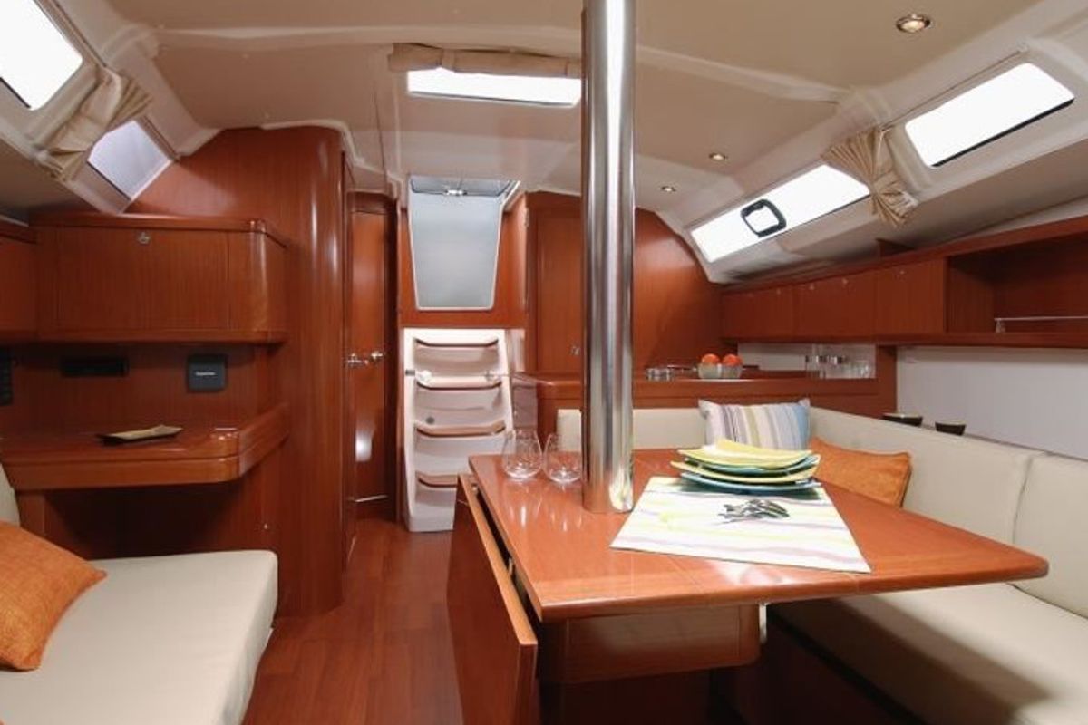 Salon of Ioanna, a Beneteau Oceanis 37 sailboat at Municipal Unit of Lefkada, Greece