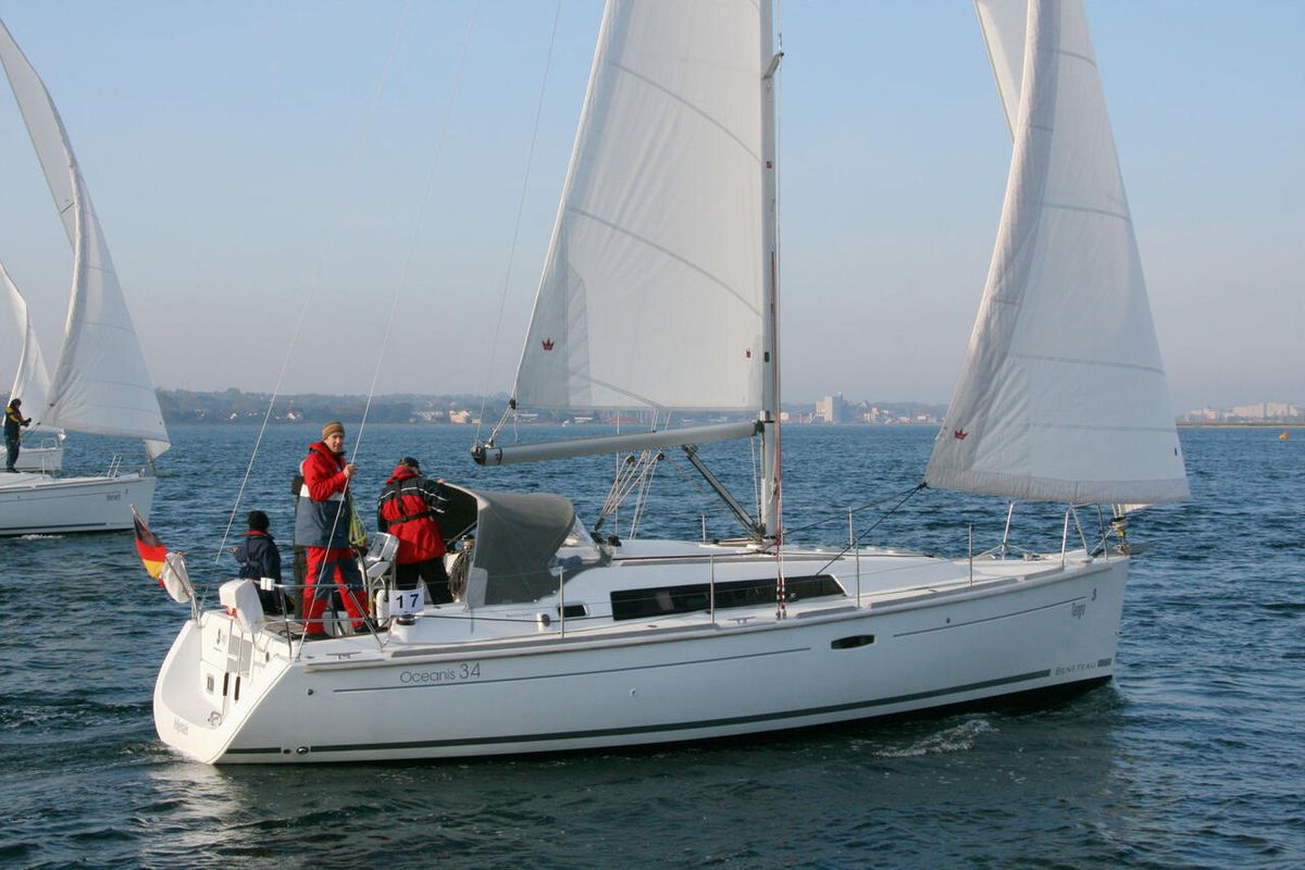 Exterior view of Tango, a Beneteau Oceanis 34.2 sailboat at Heiligenhafen, Germany