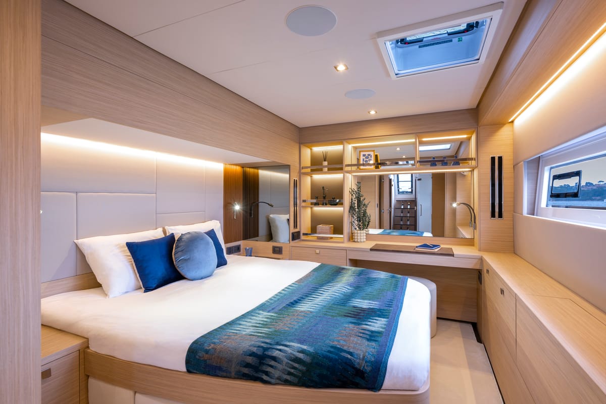 Cabin on SAILUXE - Pac-one, a Lagoon 60 catamaran at Capo d'Orlando, Italy