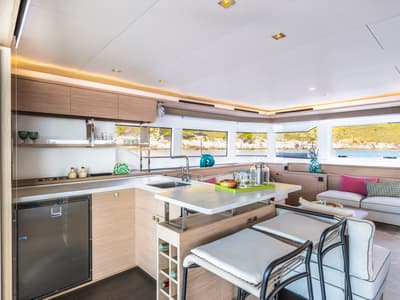 Galley of SAILUXE - Pac-one, a Lagoon 60 catamaran at Capo d'Orlando, Italy
