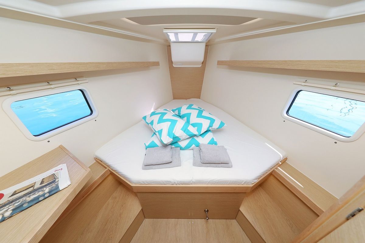 Cabin on Estel, a Hanse Yachts Hanse 418 sailboat at Grad Kaštela, Croatia