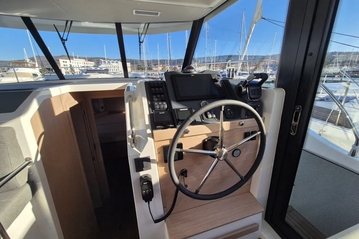 Cockpit of Swift Home, a Beneteau Swift Trawler 41 yacht at Pirovac, Croatia