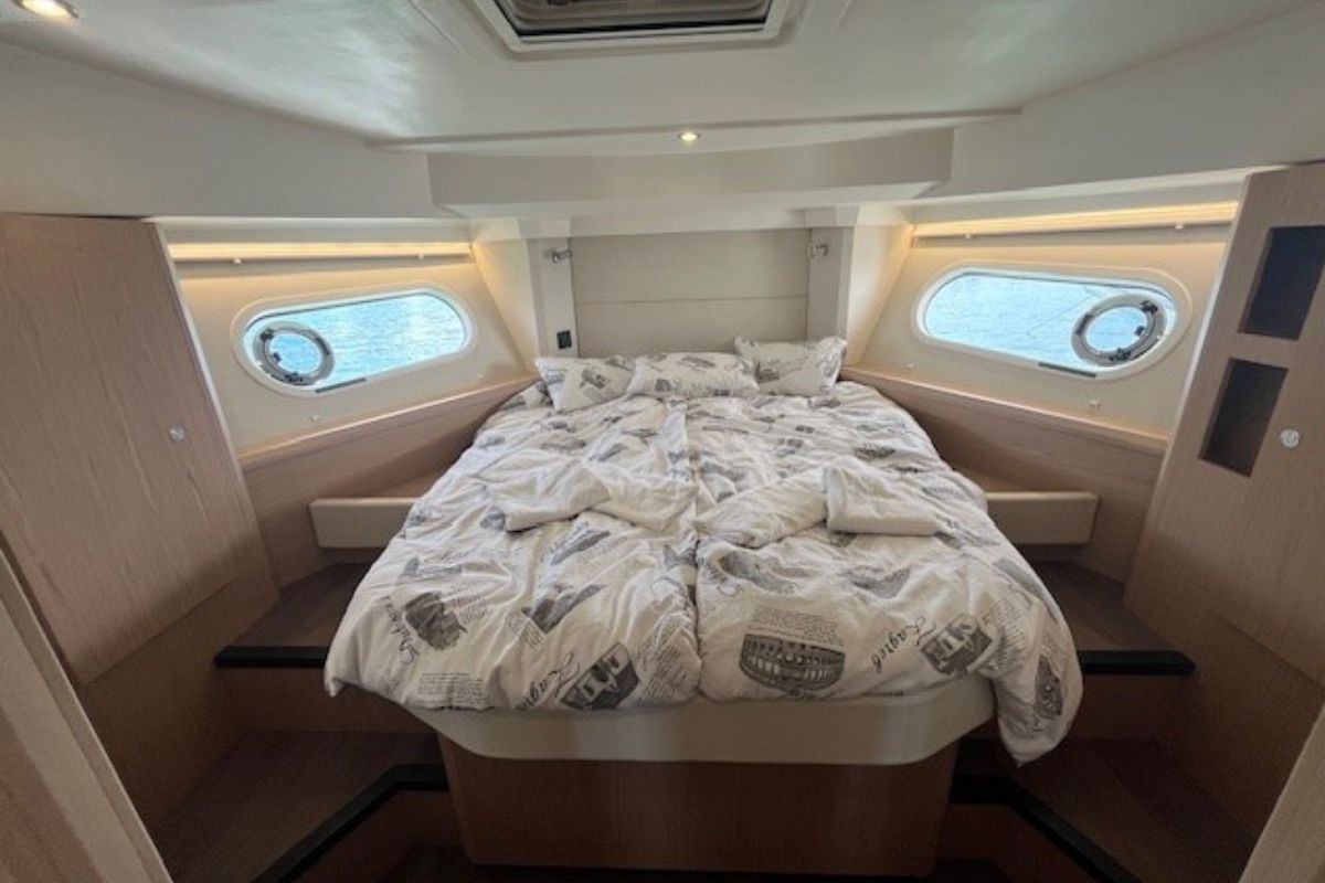 Cabin on Swift Home, a Beneteau Swift Trawler 41 yacht at Pirovac, Croatia