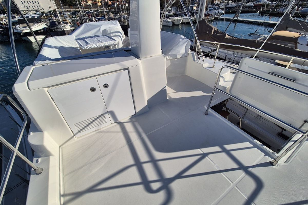 Deck of Swift Home, a Beneteau Swift Trawler 41 yacht at Pirovac, Croatia