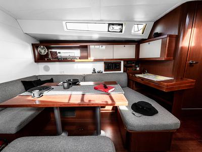 Salon of THEIA, a Beneteau Oceanis 45 sailboat at Grad Šibenik, Croatia