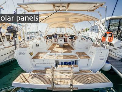Deck of THEIA, a Beneteau Oceanis 45 sailboat at Grad Šibenik, Croatia