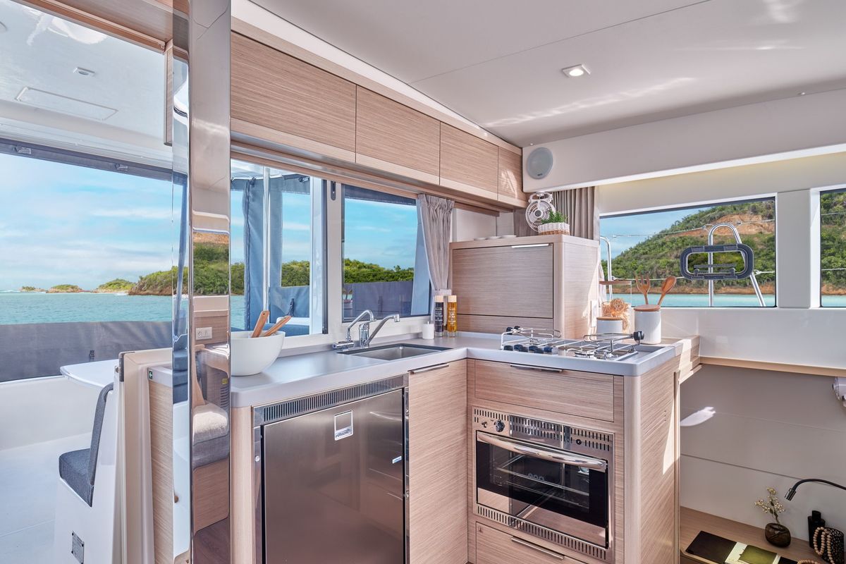 Galley of Pussycat, a Lagoon 40 catamaran at Grad Kaštela, Croatia