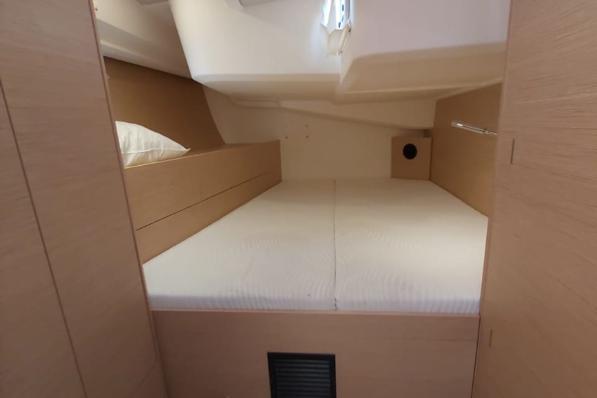 Cabin on Andromeda, a Hanse Yachts Hanse 508 sailboat at Lavreotiki Municipal Unit, Greece
