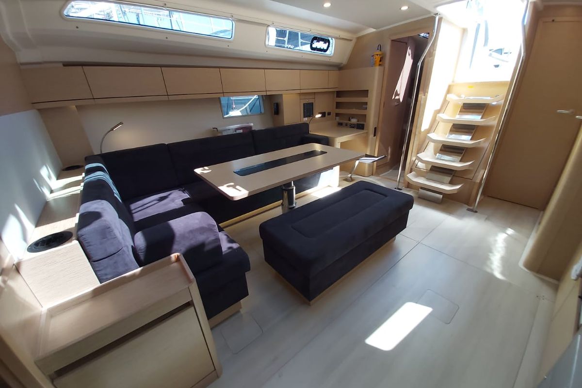 Salon of Andromeda, a Hanse Yachts Hanse 508 sailboat at Lavreotiki Municipal Unit, Greece