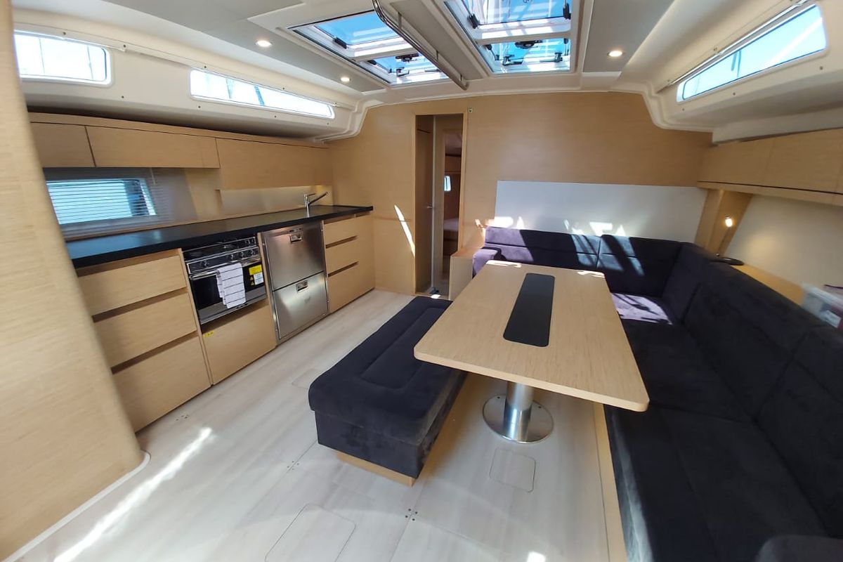 Salon of Andromeda, a Hanse Yachts Hanse 508 sailboat at Lavreotiki Municipal Unit, Greece