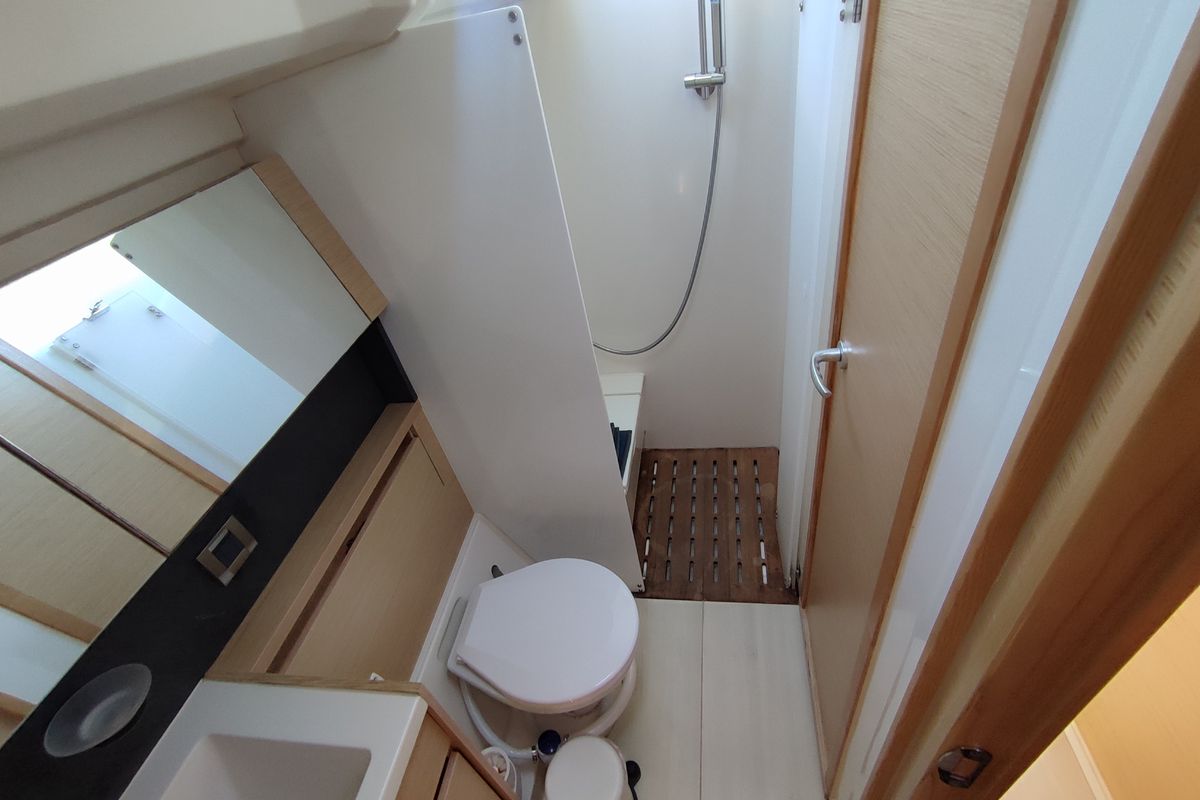 Head on Andromeda, a Hanse Yachts Hanse 508 sailboat at Lavreotiki Municipal Unit, Greece