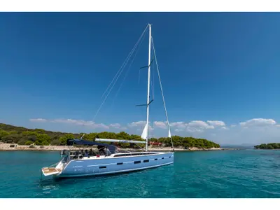 Salon of Dion, a D&D Kufner 50 sailboat at Marmaris, Turkey