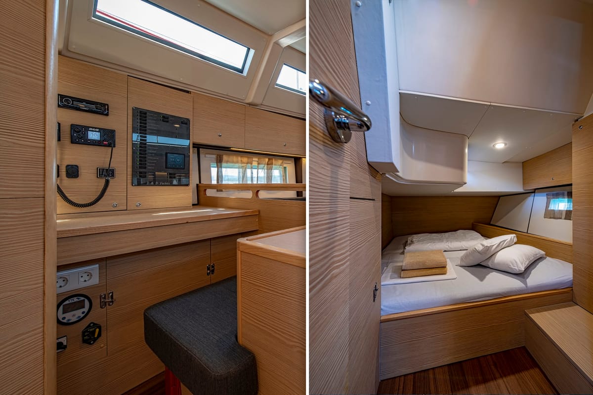 Cabin on Dion, a D&D Kufner 50 sailboat at Marmaris, Turkey