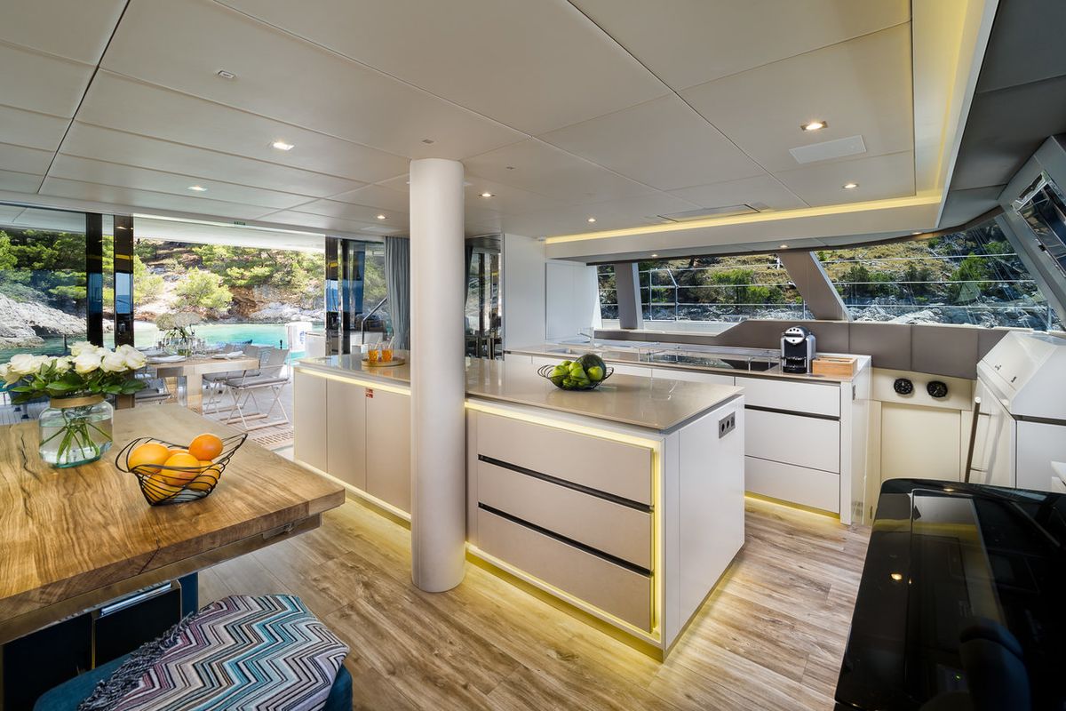 Galley of Vulpino, a Sunreef Yachts Sunreef 60 catamaran at Grad Kaštela, Croatia