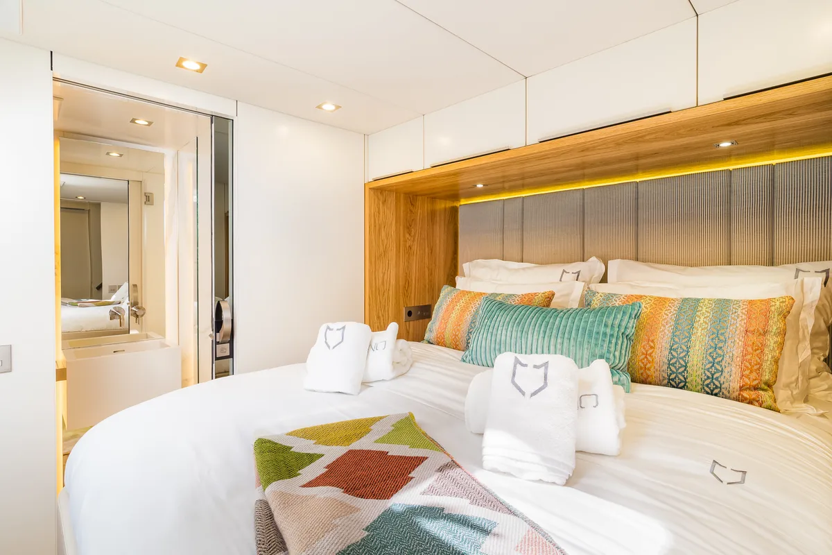 Cabin on Vulpino, a Sunreef Yachts Sunreef 60 catamaran at Grad Kaštela, Croatia