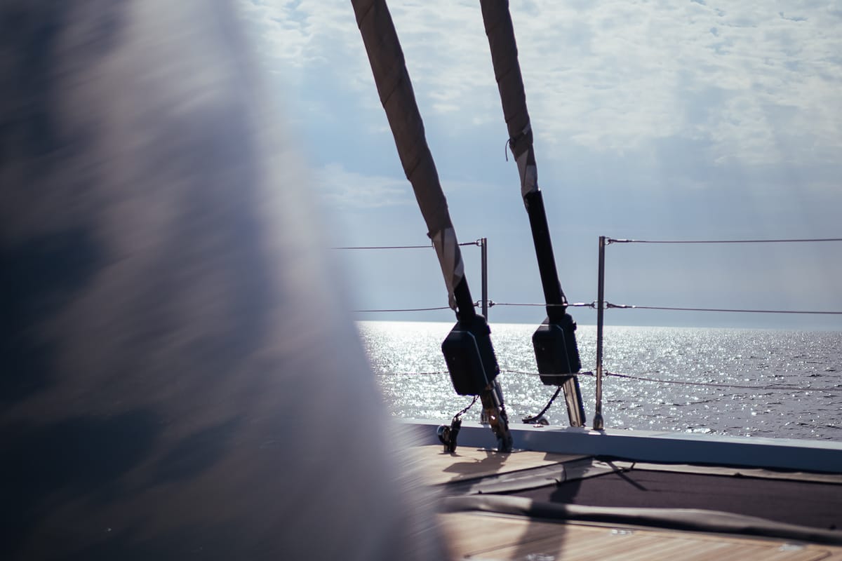 Deck of Vulpino, a Sunreef Yachts Sunreef 60 catamaran at Grad Kaštela, Croatia