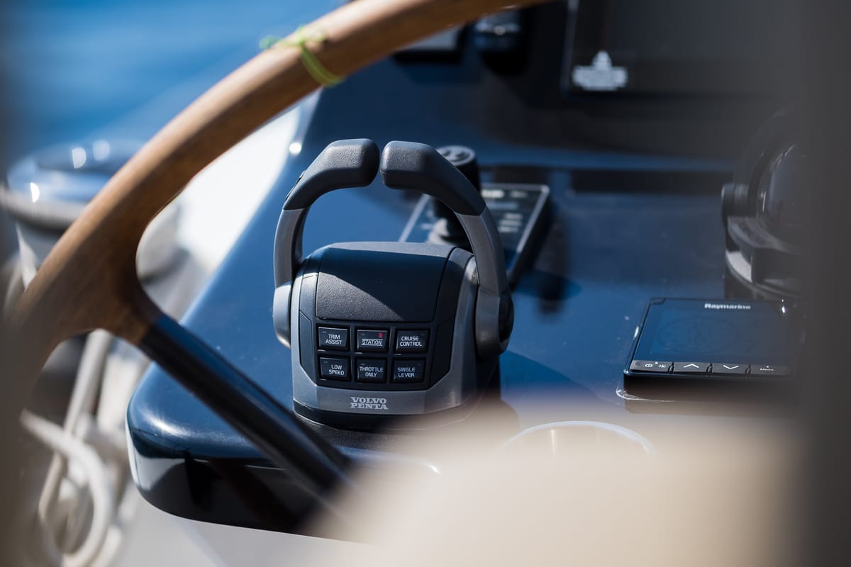 Cockpit of Vulpino, a Sunreef Yachts Sunreef 60 catamaran at Grad Kaštela, Croatia