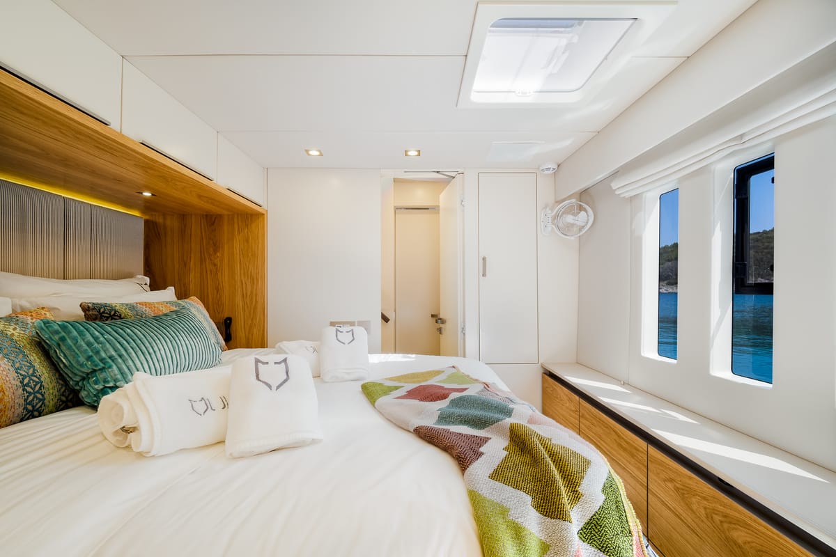 Cabin on Vulpino, a Sunreef Yachts Sunreef 60 catamaran at Grad Kaštela, Croatia