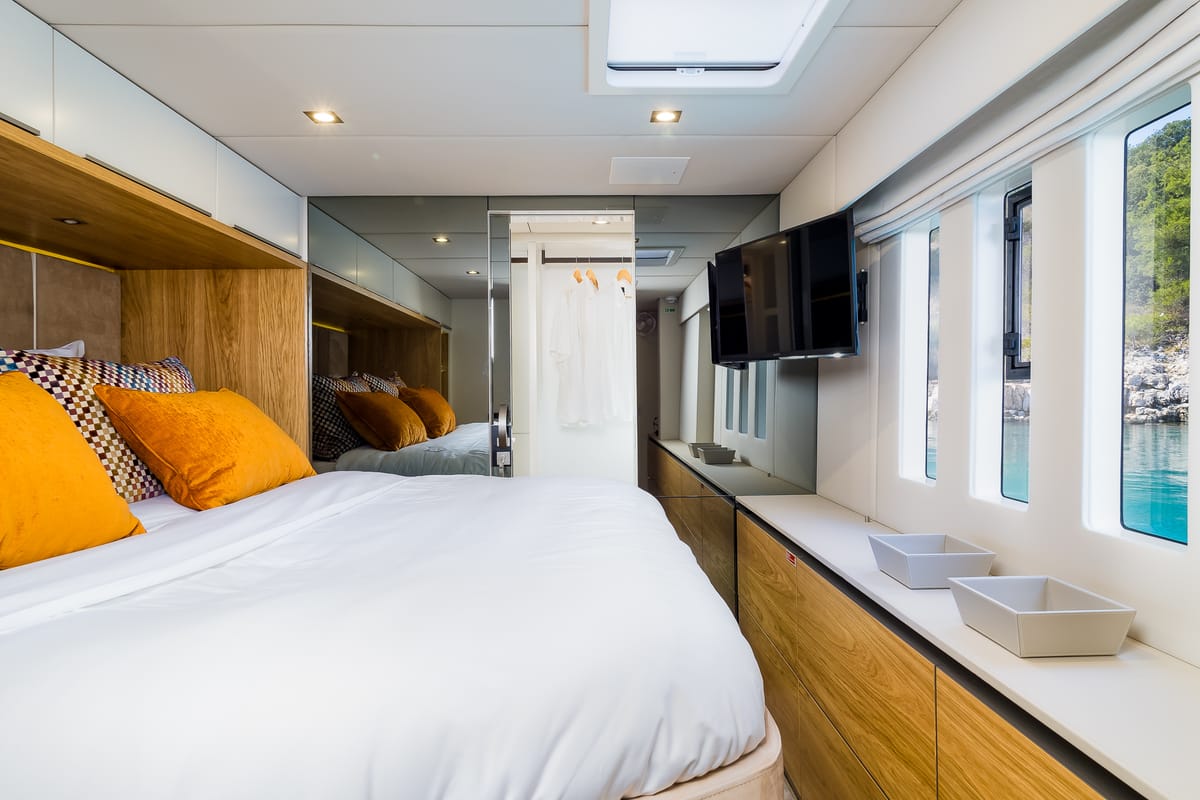 Cabin on Vulpino, a Sunreef Yachts Sunreef 60 catamaran at Grad Kaštela, Croatia