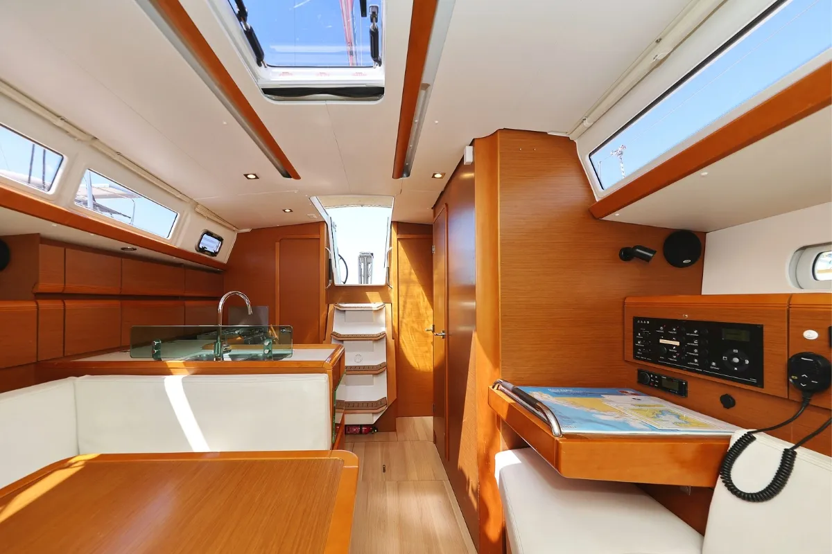 Eol, a Jeanneau Sun Odyssey 389 sailboat at Grad Biograd na Moru, Croatia